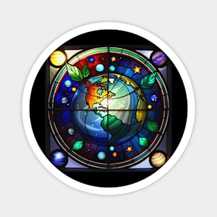 Stained Glass Earth Inspiration Magnet